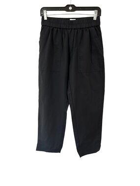 Pact women’s organic cotton hemp pants S black crop coastal pull on NWOT